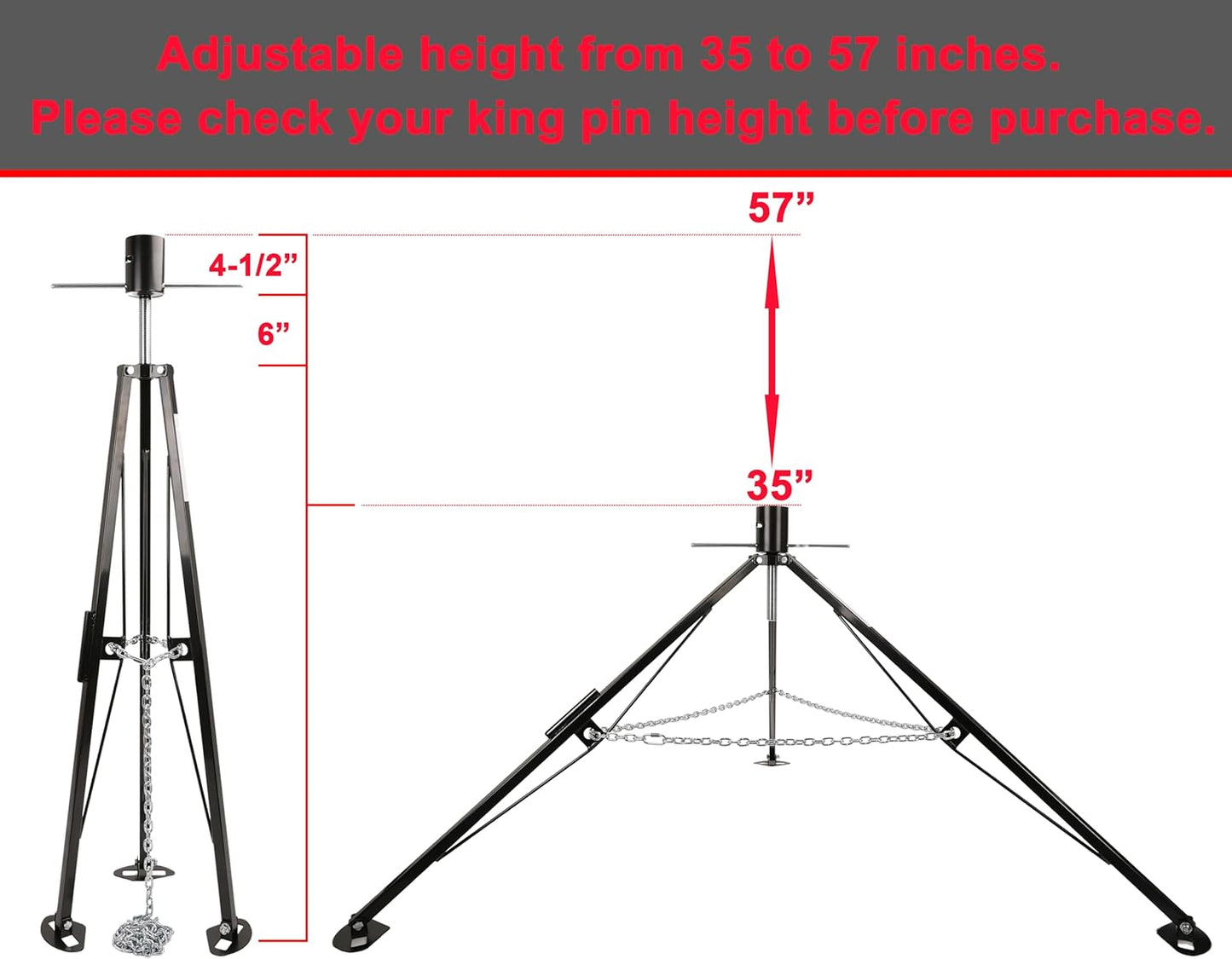 PTJ0616 BACK EDITION Tripod King Pin 5th Wheel Stabilizer