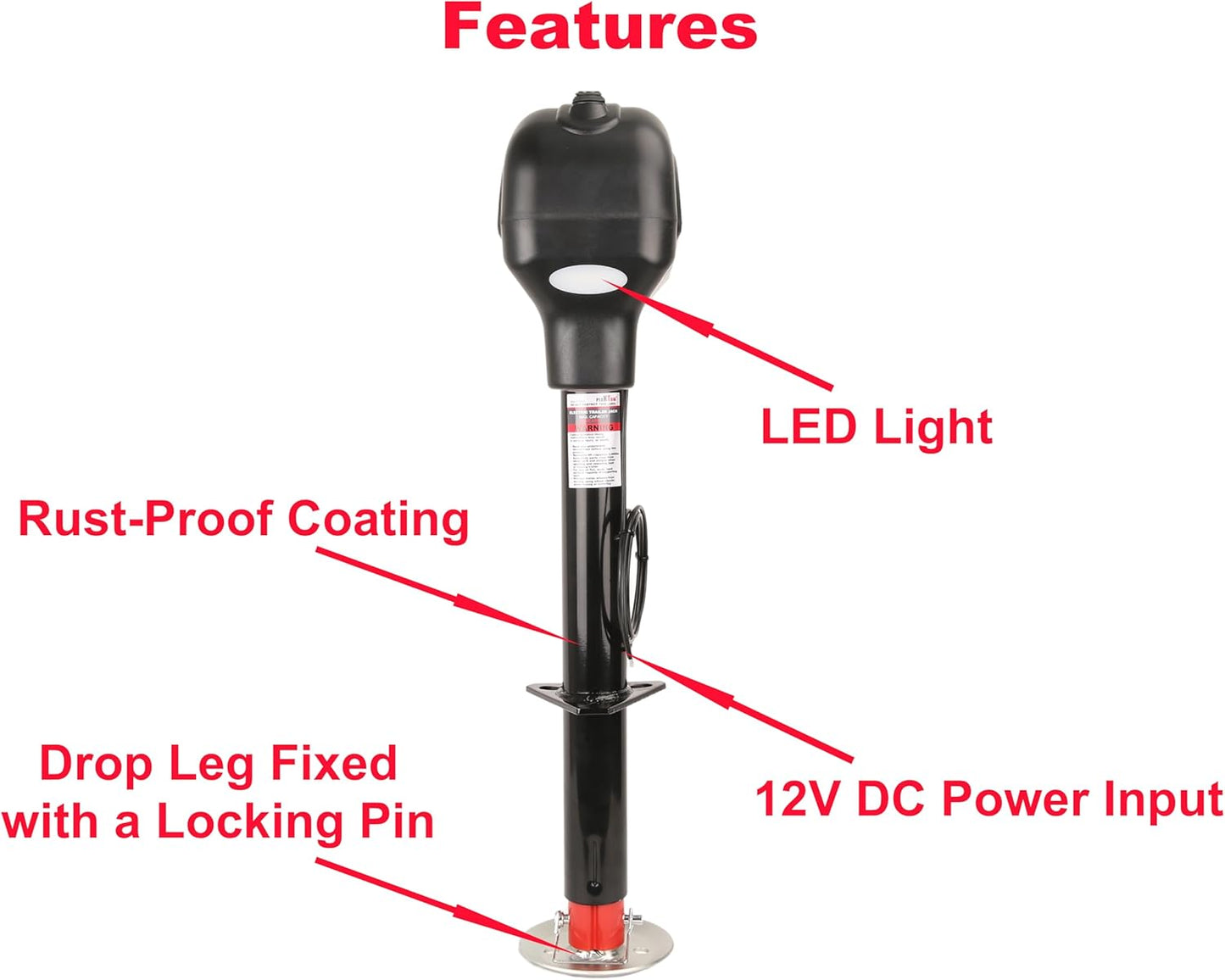 PTJ0232 3500 lbs Electric A-Frame Tongue Jack
