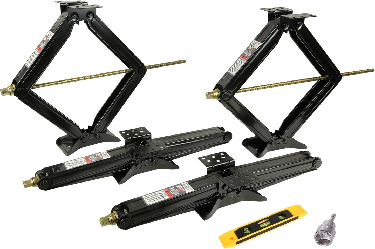 PTJ0623 RV 4200 lbs Cric à ciseaux stabilisateur 24" avec poignée - Caisse de 4