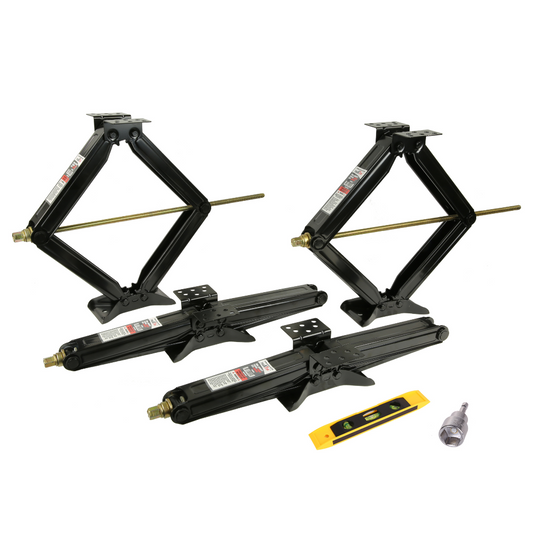 RV Stabilizer Scissor Jacks - 5000 lbs Capacity Each, 24-Inch Height (Set of 4)
