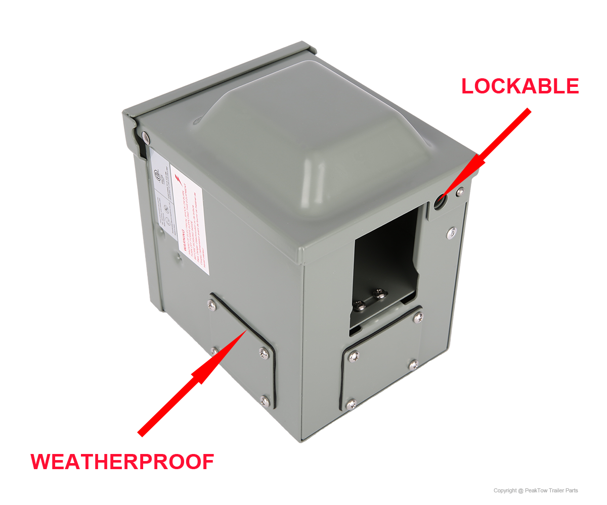 30 Amp RV Power Outlet Box - Outdoor & Weatherproof, NEMA TT-30R