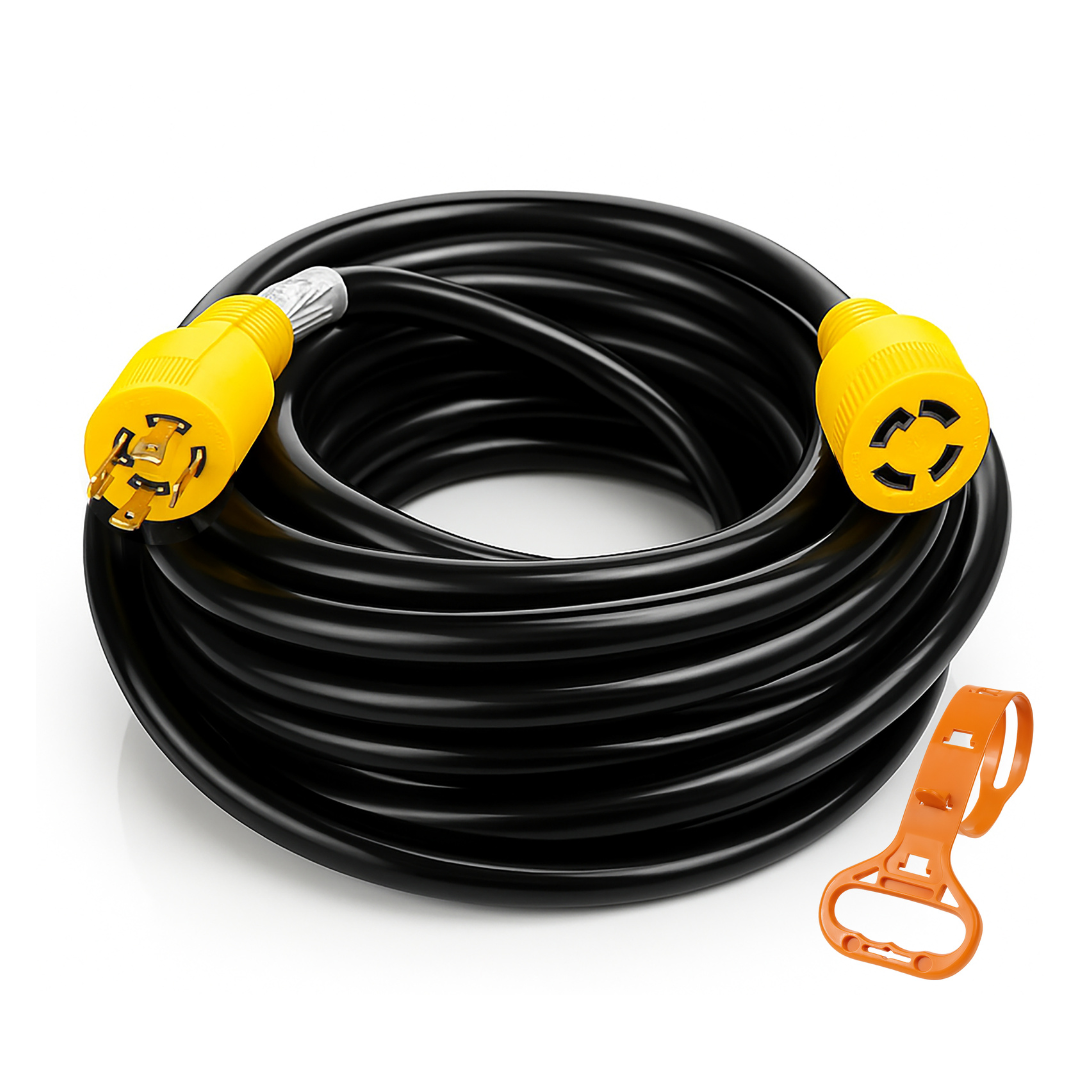 30A Generator Extension Cord – 50 ft, NEMA L14-30 with Organizer