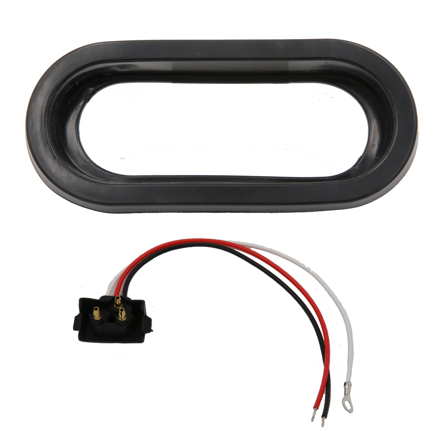 6" White Oval LED Trailer Lights - Submersible Grommets Mount (Pair)