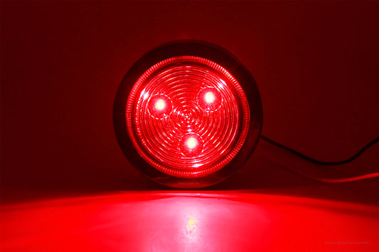 2.5" Red & Amber Round LED Trailer Lights – Submersible, Grommets Mount (4 Red & 4 Amber)