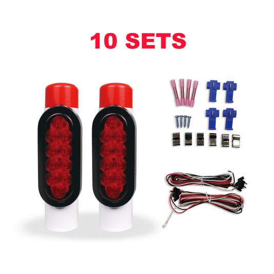 PTL0441 Ensemble de lumières de guidage de poteau de guidage pour remorque de bateau, installation DOT EZ submersible à LED - caisse de 10 paires