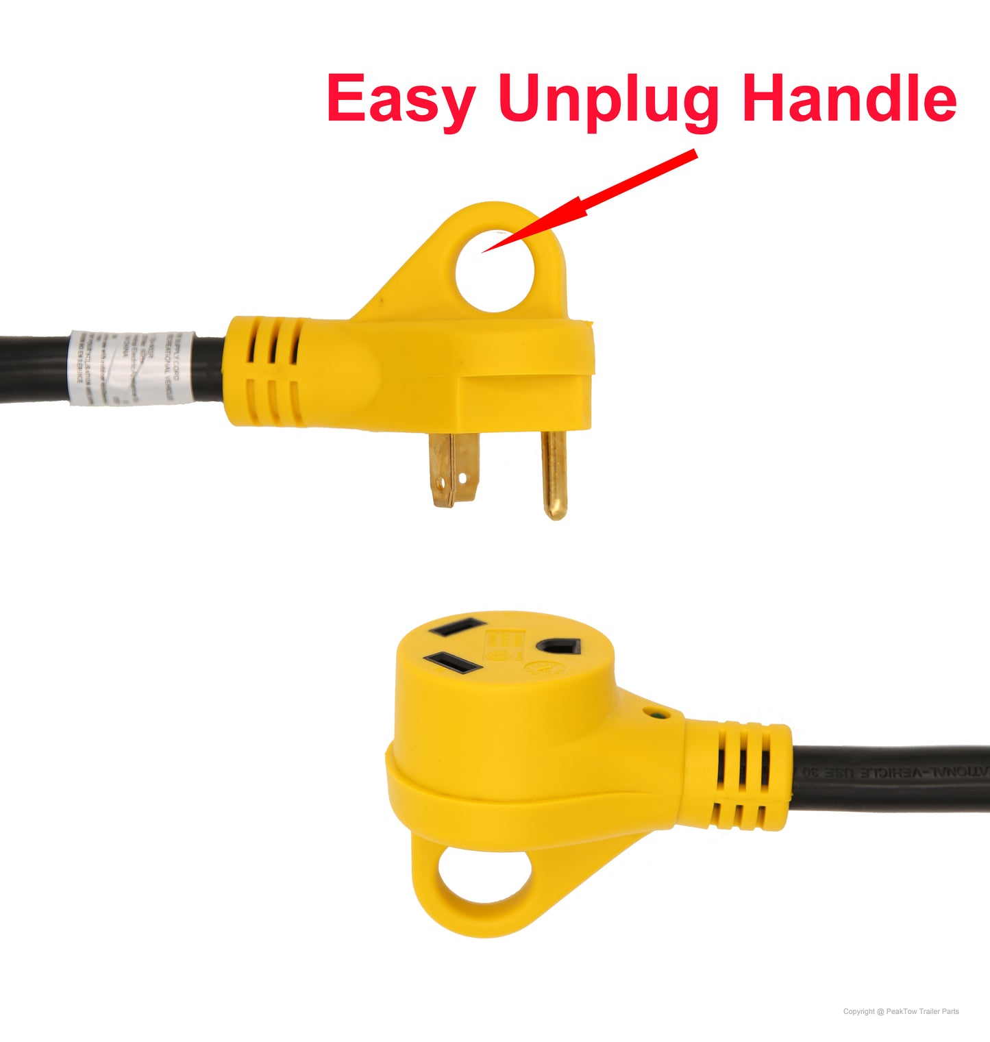 PTR0111 25ft 30Amp RV Extension Cord with Grip Handle, Power Indicator, and Cord Organizer - Case of 4
