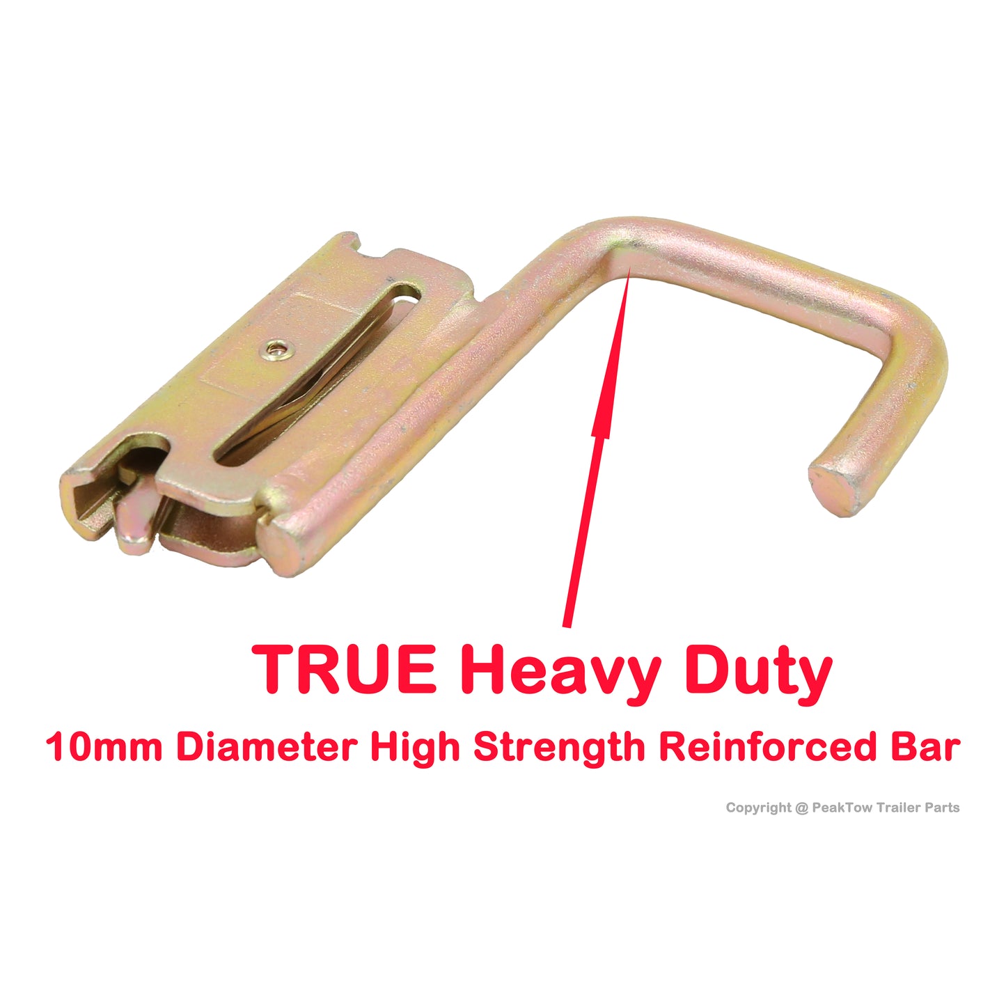 PTT0032 Square J Hook Tie Down Accessory for E Track System Flatbed Jacket Rack - Case of 40