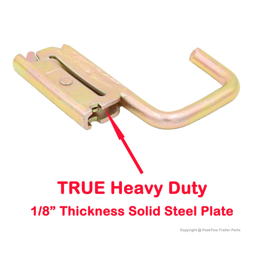 PTT0032 Square J Hook Tie Down Accessory for E Track System Flatbed Jacket Rack - Case of 40