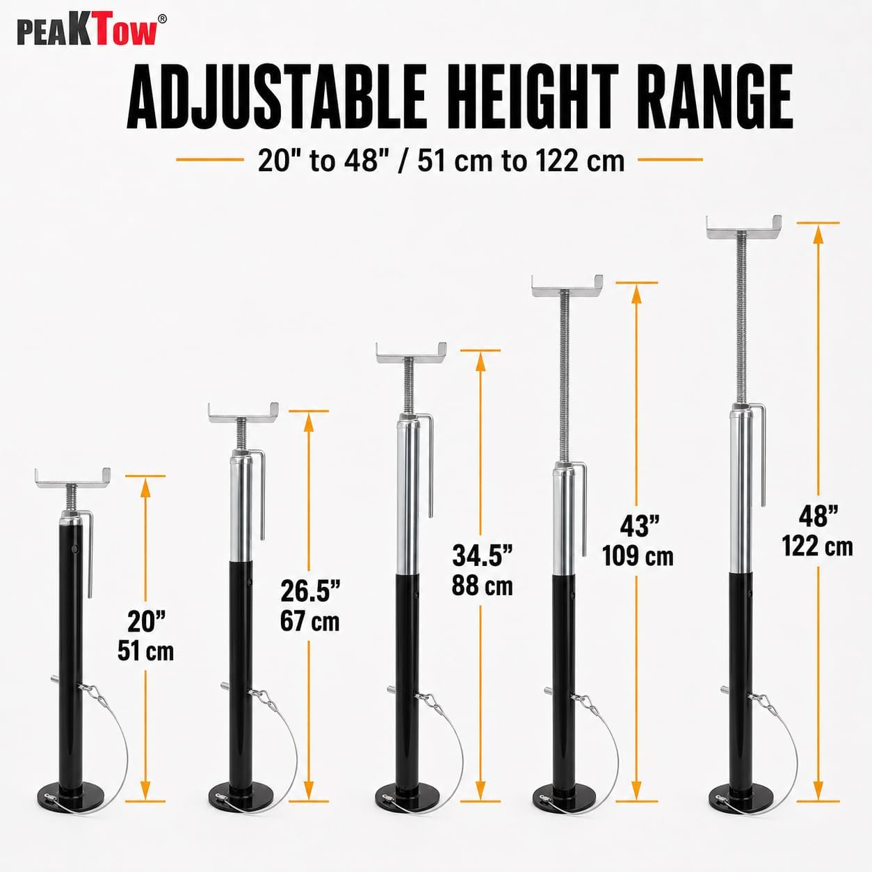 Quick-Lift RV Slide-Out Stabilizer Jacks, 20"–48"