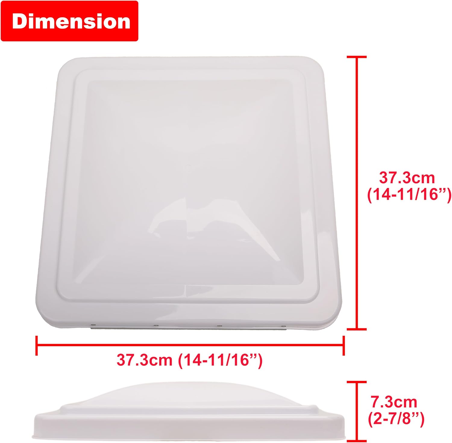 14" RV Roof Vent Lid – White (Pack of 2)