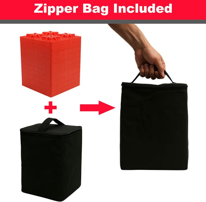 Heavy-Duty RV Leveling Blocks – 10-Pack Stackable Levelers with Carry Bag (Red)