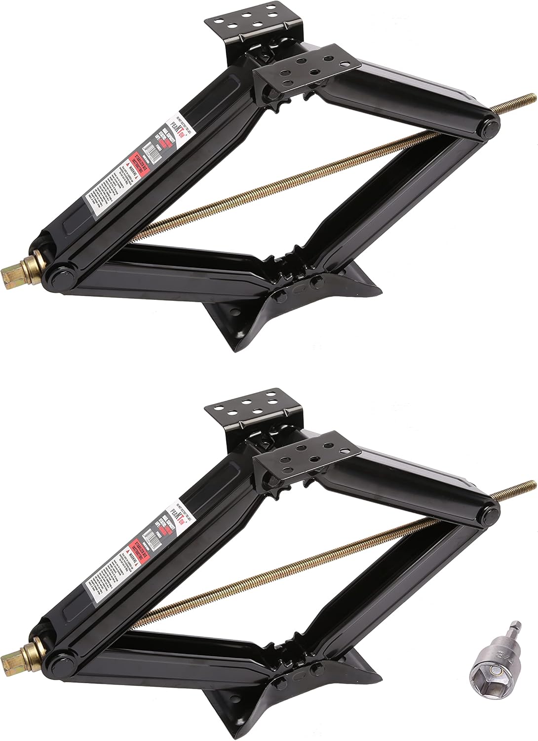 PTJ0624 5000lb 24in Stabilizer Scissor Jack with Magnetic Socket and Bubble Level - Case of 2