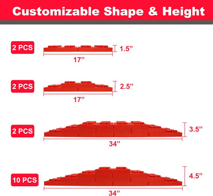 Heavy-Duty RV Leveling Blocks – 10-Pack Stackable Levelers with Carry Bag (Red)