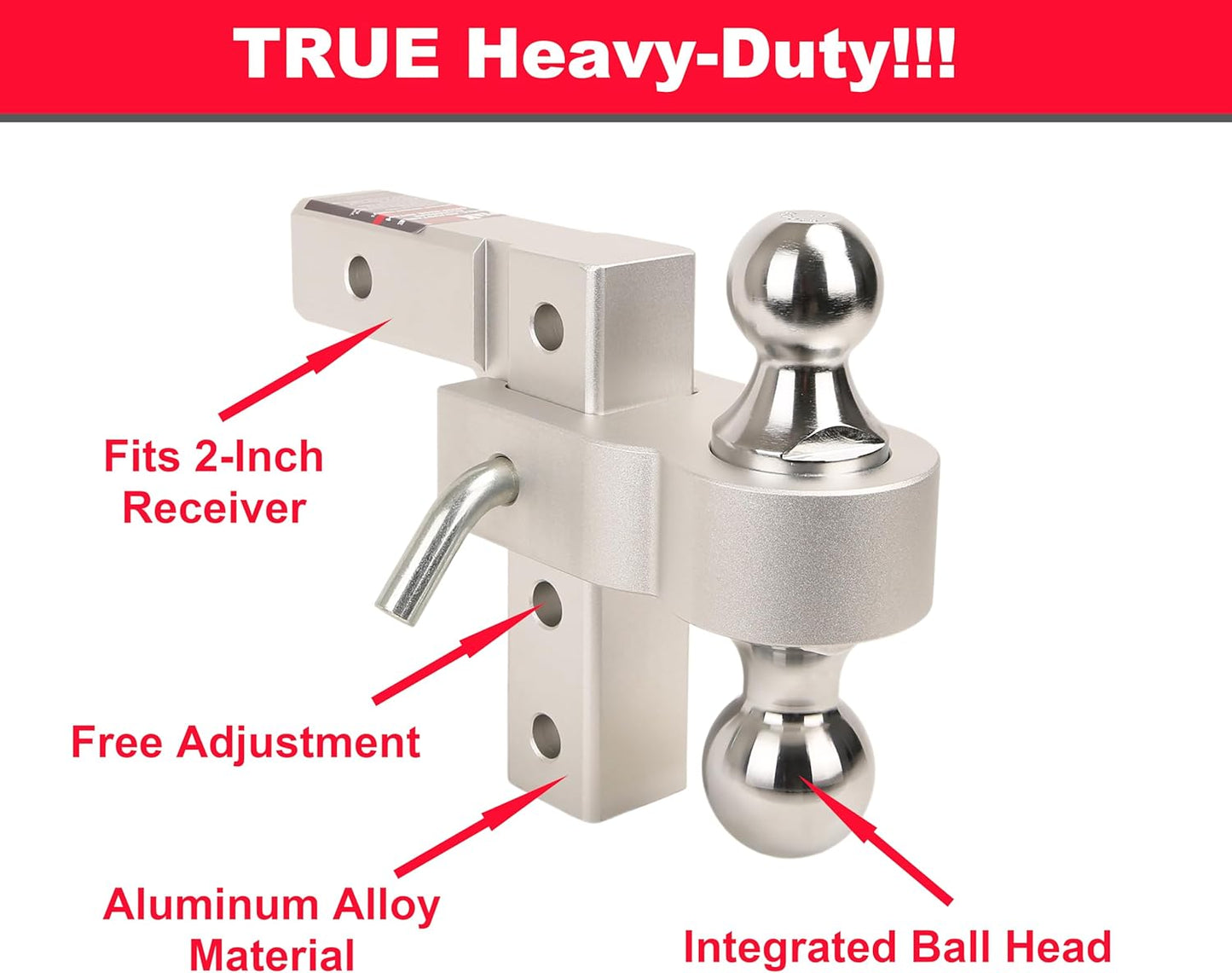 PTT0069 6000 lbs Aluminum Dual-Ball Mount Hitch - Case of 3