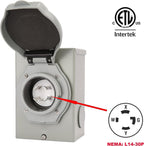 Boîtier 30 Amp pour génératrices - extérieur, NEMA L14-30P (caisse de 12)