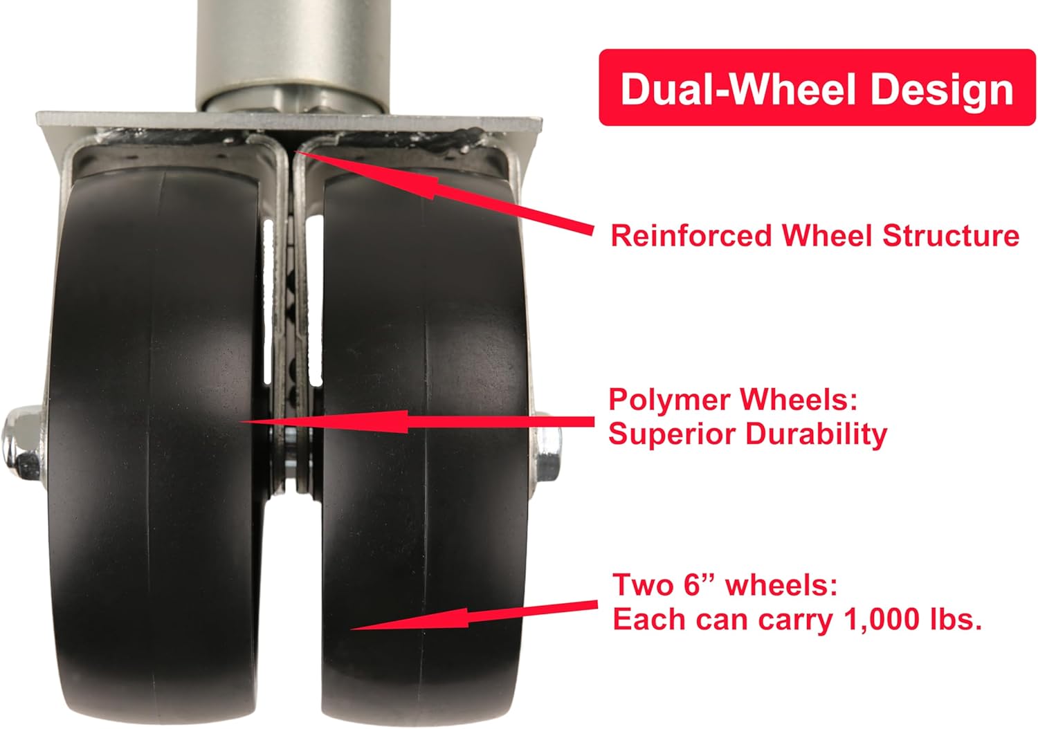 Dual-Wheel Swivel Boat Trailer Jack - 2000 lbs Capacity