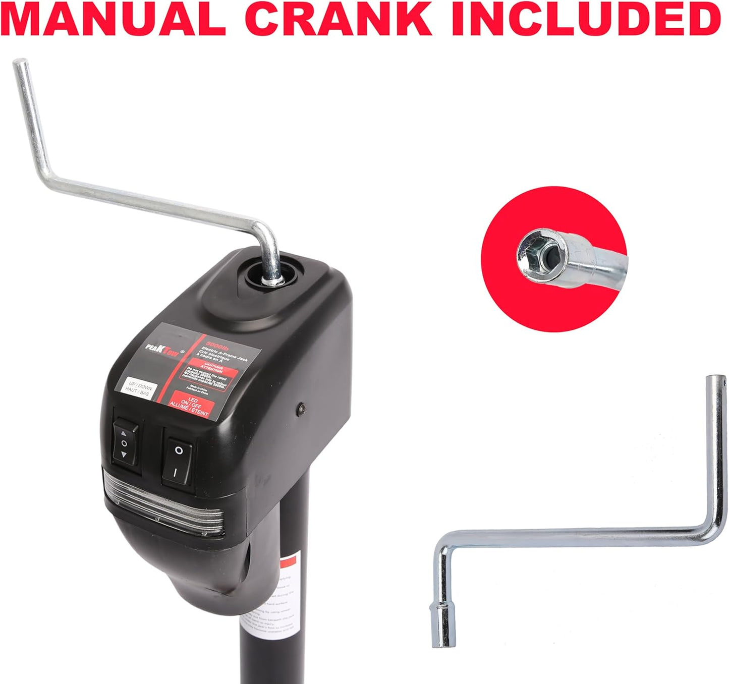 PTJ0234 Heavy-Duty 5000 lbs Electric A-Frame Tongue Jack
