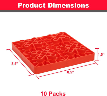 Heavy-Duty RV Leveling Blocks – 10-Pack Stackable Levelers with Carry Bag (Red)