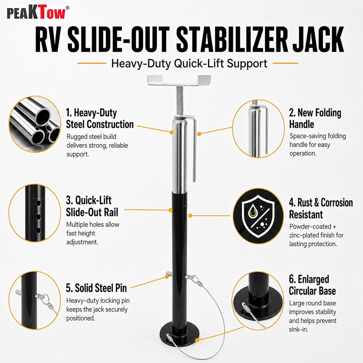 Quick-Lift RV Slide-Out Stabilizer Jacks, 20"–48"
