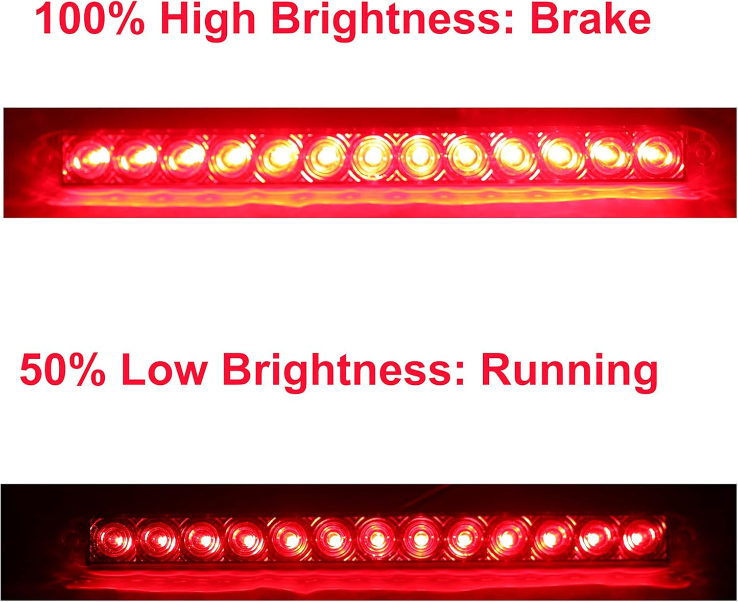 17" Red LED Trailer Light Bars – Waterproof (Pair)