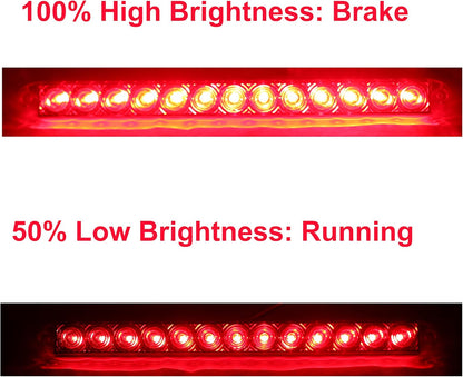 17" Red LED Trailer Light Bars – Waterproof (Pair)