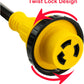 PTR0115 30A 25ft RV Extension Cord L5-30R to TT-30P with 15A to 30A Adapter and Cord Organizer - Case of 4