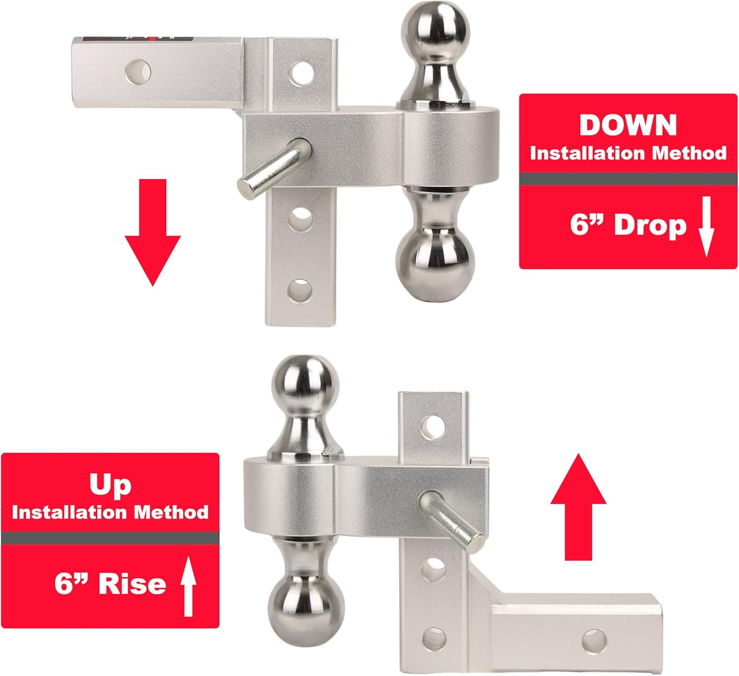 PTT0069 6000 lbs Aluminum Dual-Ball Mount Hitch - Case of 3