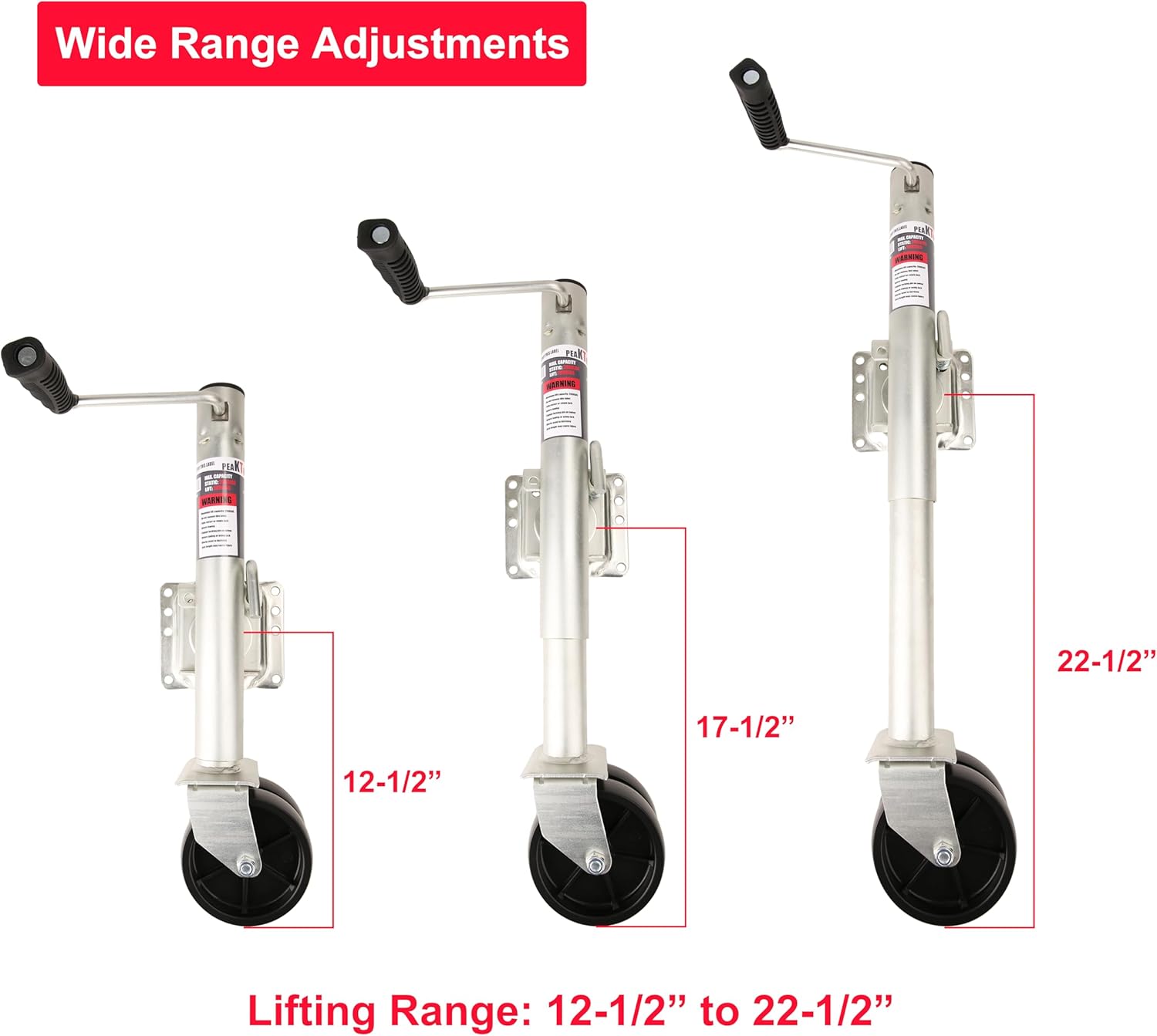 Dual-Wheel Swivel Boat Trailer Jack - 2000 lbs Capacity