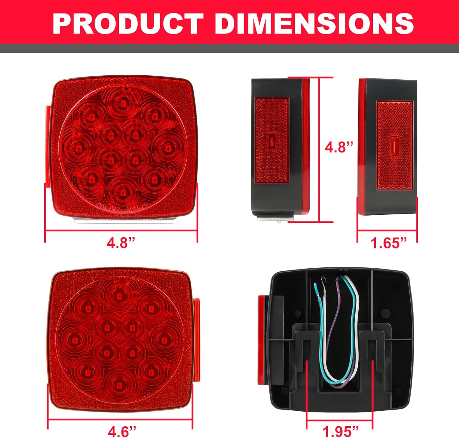 12V LED Submersible Slimline Trailer Light Kit (Case of 24)
