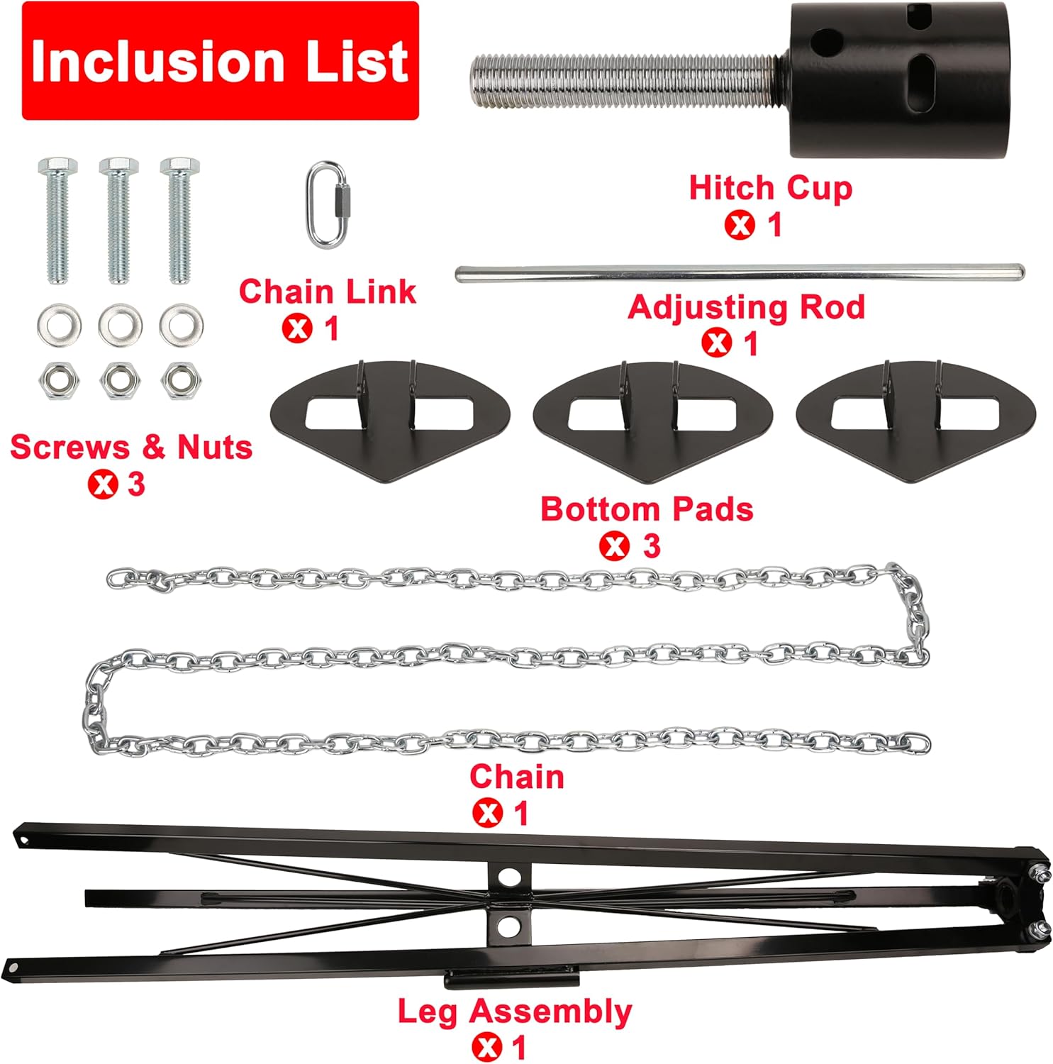 Stabilisateur de 5e roue, édition noire – capacité 5000 lbs