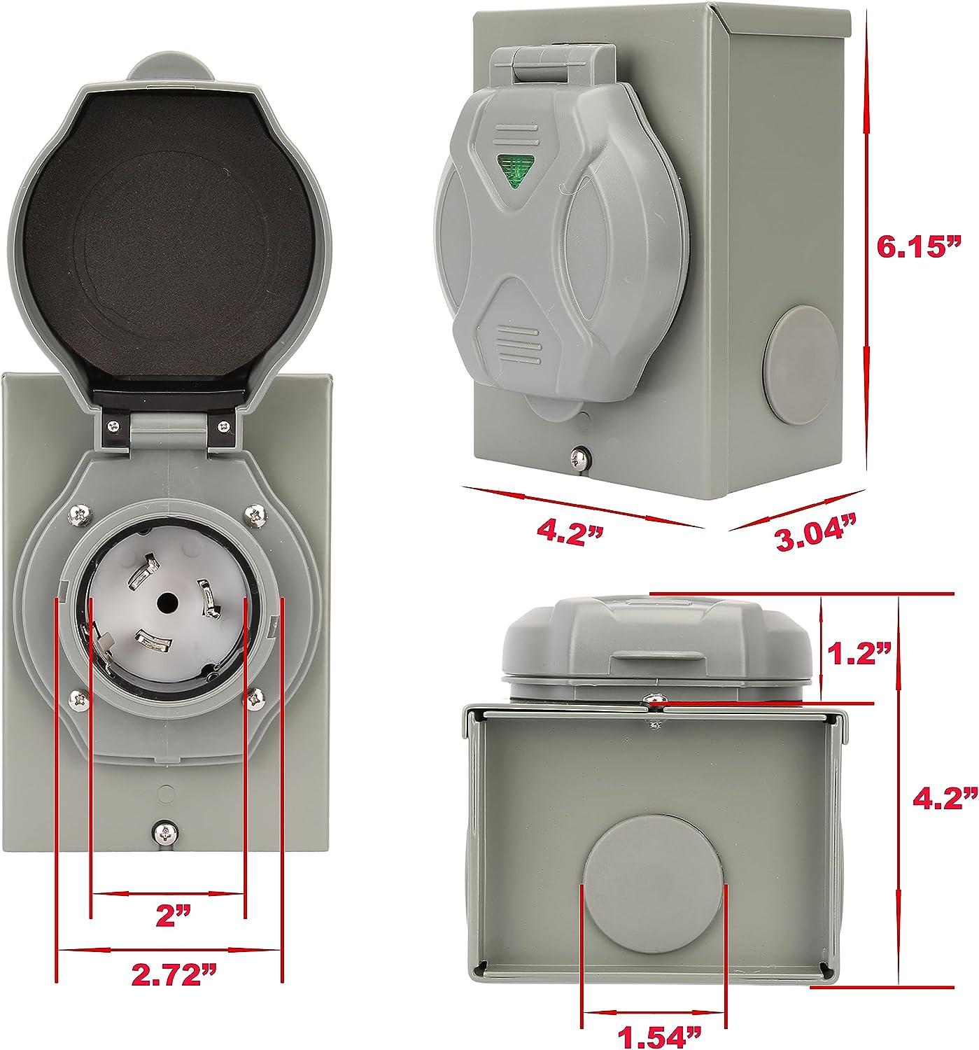 Boîtier 50 Amp pour génératrice - extérieur, NEMA SS2-50P