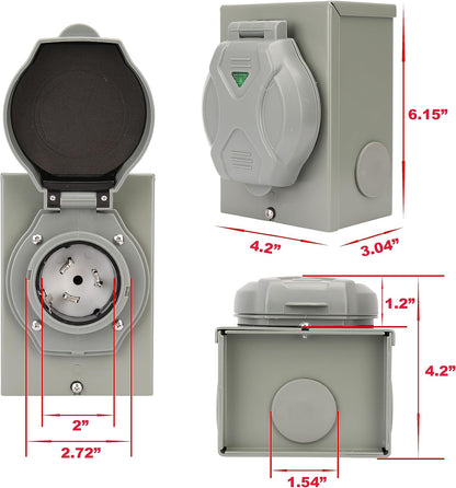 PTR0125 Coffret d'entrée 50 A et cordon de générateur de 15 pi - Lot de 2 