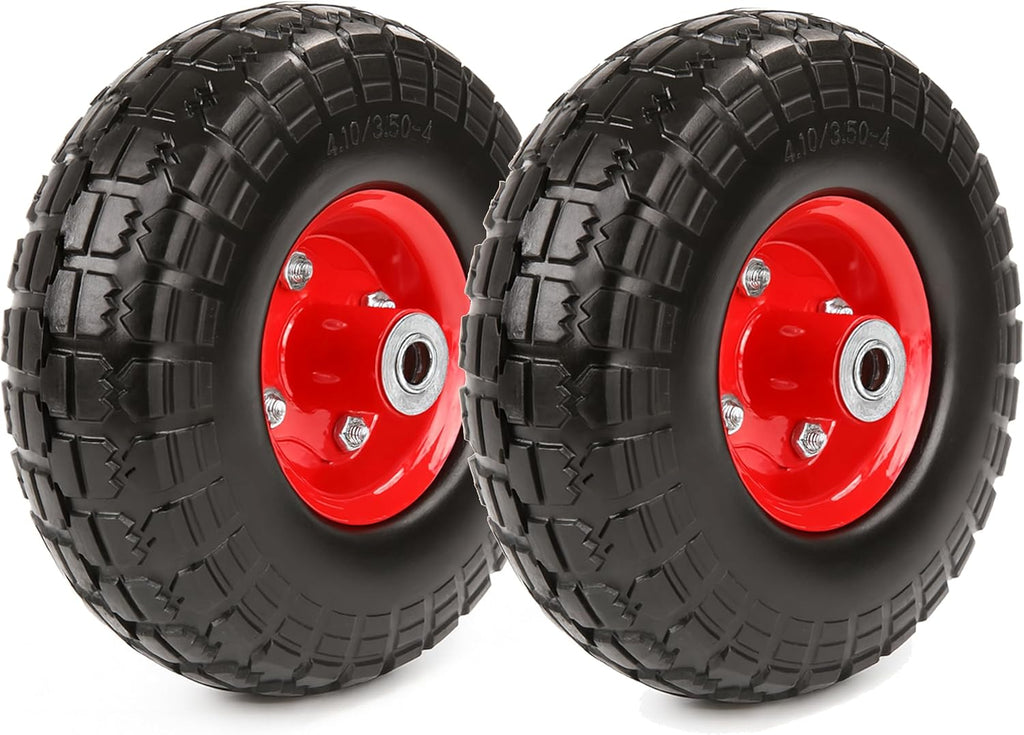 10" Flat Free Solid Tire and Wheel Set 4.10/3.50-4" (Case of 12)