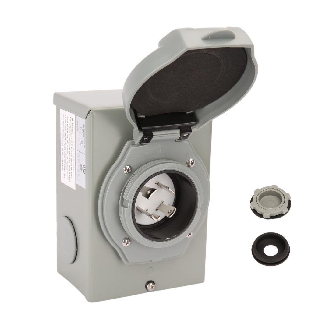 30 Amp Generator Power Inlet Box - Outdoor & Weatherproof, NEMA L14-30P