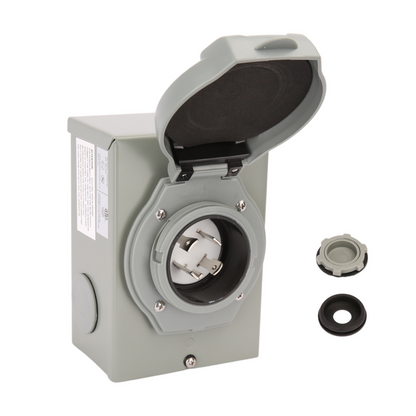 30 Amp Generator Power Inlet Box - Outdoor & Weatherproof, NEMA L14-30P