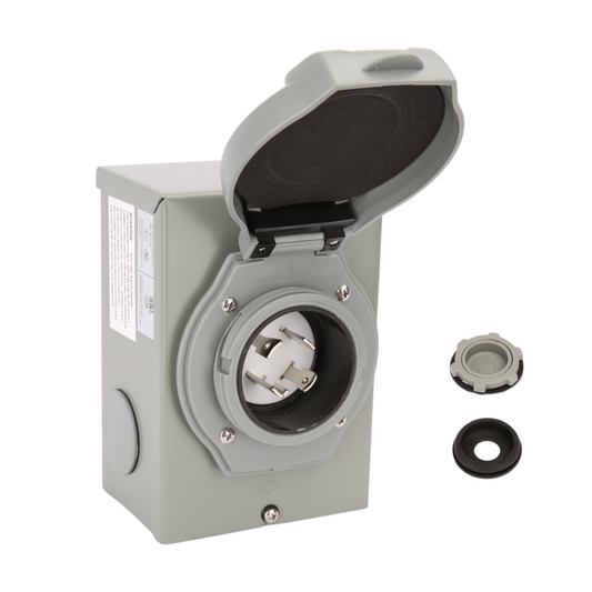 30 Amp Generator Power Inlet Box - Outdoor & Weatherproof, NEMA L14-30P