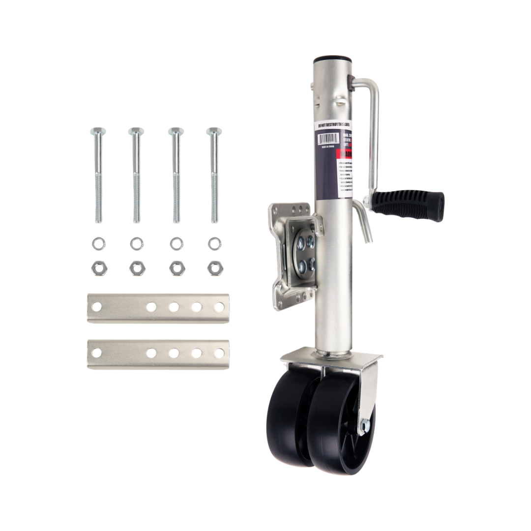 Dual-Wheel Swivel Boat Trailer Jack - 2000 lbs Capacity