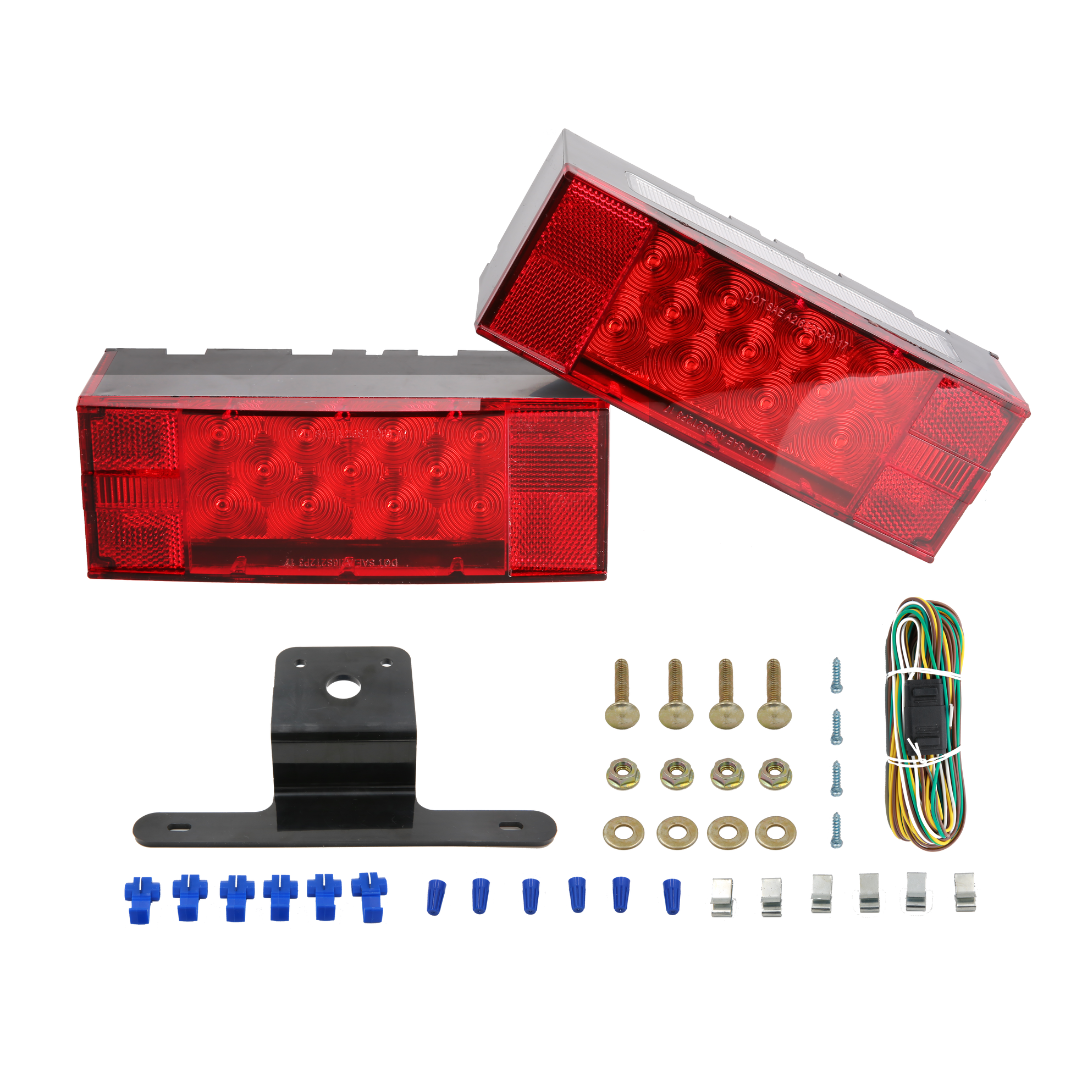 12V LED Submersible Rectangular Trailer Light Kit (Case of 12)