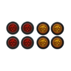 Feux de remorque round LED rouges et ambrés 2" – Submersibles, montage à anneau (caisse de 120 rouges et 120 ambrés)