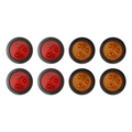 Feux de remorque ronds LED rouges et ambrés 2,5" – submersibles, montage à anneau (caisse de 120 rouges et 120 ambrés)