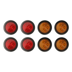 Feux de remorque ronds LED rouges et ambrés 2,5" – submersibles, montage à anneau (caisse de 120 rouges et 120 ambrés)