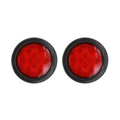 Feux de remorque round LED rouges 4" – submersibles, montage à anneau (caisse de 80 feux)