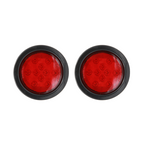 Feux de remorque round LED rouges 4" – submersibles, montage à anneau (caisse de 80 feux)