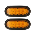 Feux de remorque ovales LED ambres 6" - submersibles, montage à anneau (caisse de 40 paires/80 feux)