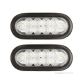 Feux de remorque ovales LED blancs 6" - submersibles, montage à anneau (caisse de 40 paires/80 feux)