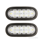 Feux de remorque ovales LED blancs 6" - submersibles, montage à anneau (caisse de 40 paires/80 feux)