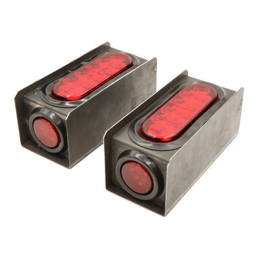 Steel Trailer Light Boxes with LED Lights (Set of 2)