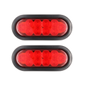 Feux de remorque ovales LED rouges 6" - submersibles, montage à anneau (caisse de 40 paires/80 feux)