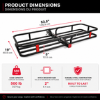 Hitch Mount Cargo Carrier 53.5 x 19 x 5 inches