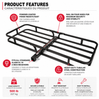 Hitch Mount Cargo Carrier 53.5 x 19 x 5 inches